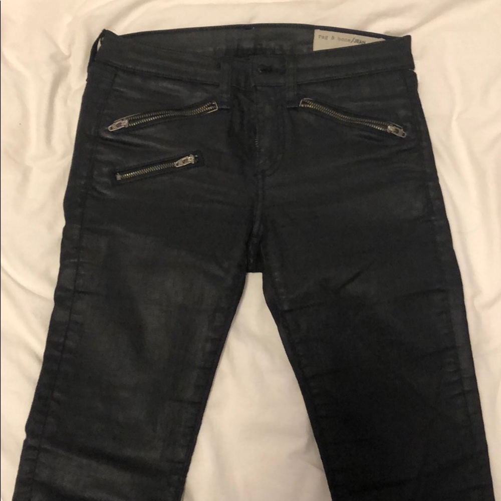 Rag and Bone Coated Zipper Jeans - Picture 2 of 6